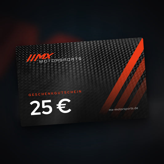 MX Motorsports Geschenkgutschein über 25 € für Tuning, Teile und Pflege