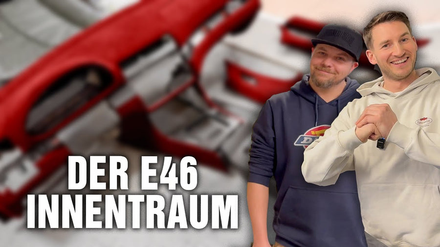 Innenraumteile eines BMW E46 M3 in dunkelgrauem Alcantara beim Sattler – Video von MX Motorsports