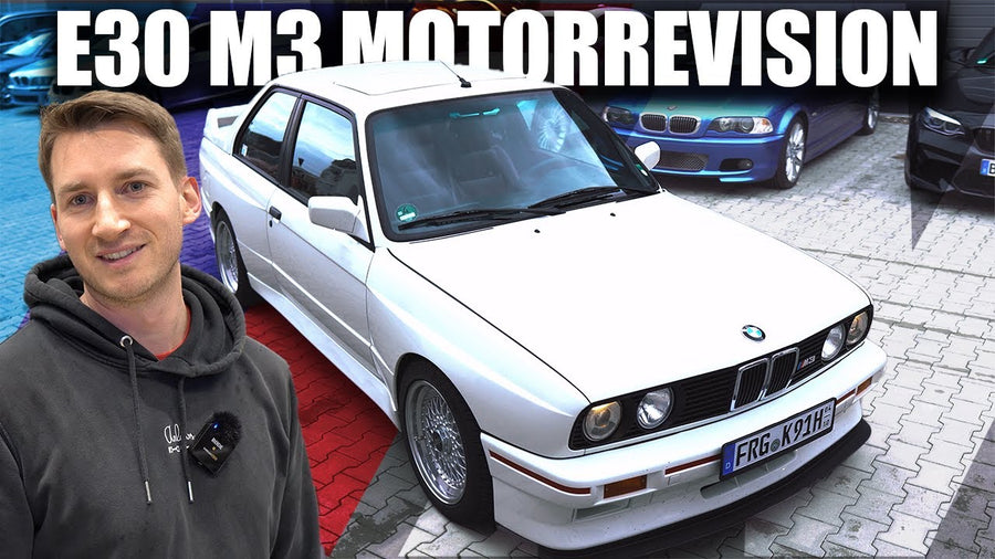 BMW E30 M3 in Alpinweiß II in der Werkstatt – Video von MX Motorsports