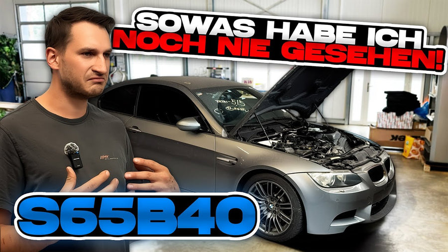 BMW E92 M3 mit S65 beim Pleuellager-Service auf der Hebebühne – Video von MX Motorsports