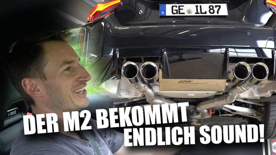 BMW M2 G87 bekommt Abgasanlage ab OPF und Downpipes – Video von MX Motorsports