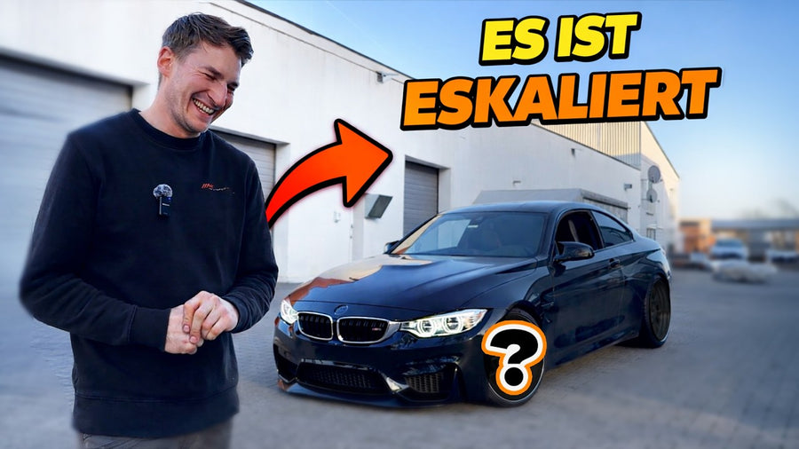 Schwarzer BMW M4 F82 mit silbernen 20-Zoll-Rädern – Video von MX Motorsports