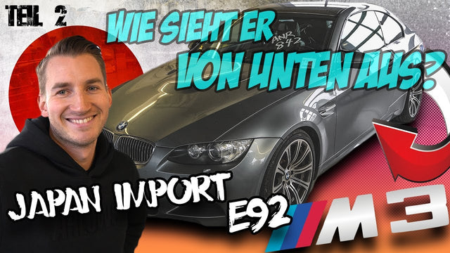 BMW M3 E92 aus Japan auf der Hebebühne beim Unterboden-Check – Video von MX Motorsports