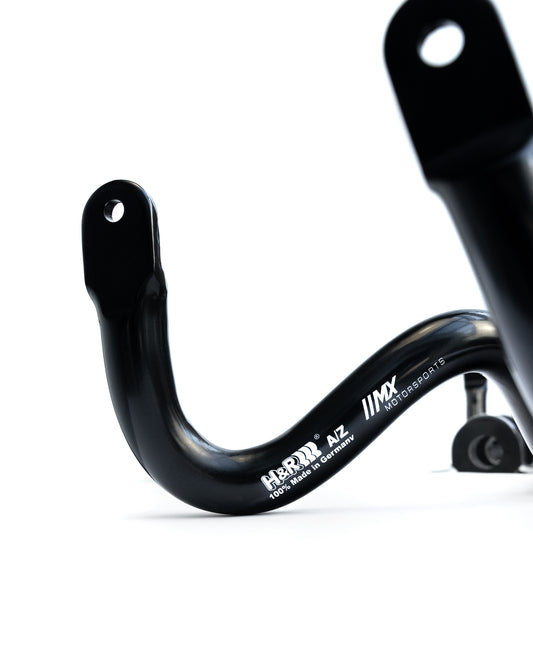 Detail des Stabilisators mit H&R- und MX-Motorsports-Logo