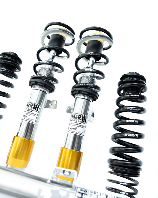 Vordere Federbeine des MxM × H&R DCS+ Gewindefahrwerks mit Stützlagern