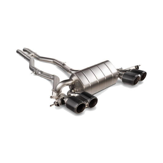 Akrapovič Slip-On Line aus Titan für BMW M3 G80/G81 und M4 G82/G83 mit Carbon-Endrohren