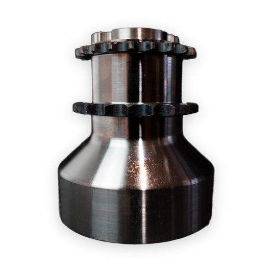 Seitenansicht des S55 Crank Hub mit doppeltem Kettenrad