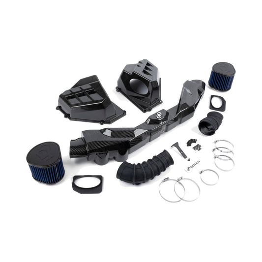 Dinan Carbon-Ansaugung (Cold Air Intake) für BMW M2 G87, M3 G80/G81 und M4 G82/G83, Lieferumfang mit Filtern, Luftführungen und Schläuchen