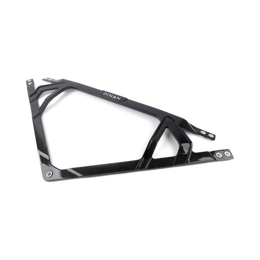 Dinan Carbon-Domstrebe glänzend für BMW M2 G87, M3 G80/G81 und M4 G82/G83 – Schrägansicht