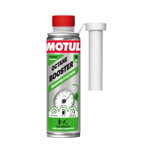Motul Octane Booster Benzin 300 ml – Oktanzahl-Verbesserer für Ottomotoren, Vorderansicht der Dose